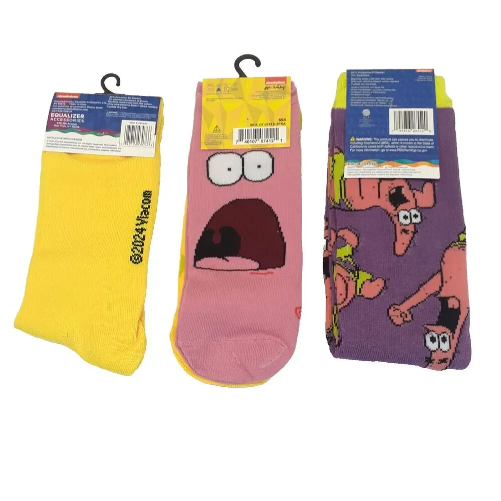 SpongeBob Square Pants Patrick 4-pair (2 Crew/2 Ankle) Womens Sz 9-13 Socks NWT